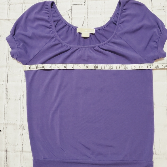 MICHAEL KORS Purple Scoop Short sleeve Large Petite - Picture 5 of 10